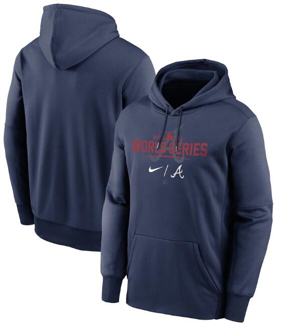 Men's Atlanta Braves 2021 Navy World Series Collection Dugout Pullover Hoodie Men's Atlanta Braves 2021 Navy World Series Collection Dugout Pullover Hoodie